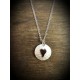 Plannished Hearts Silver Pendant with Silver Heart